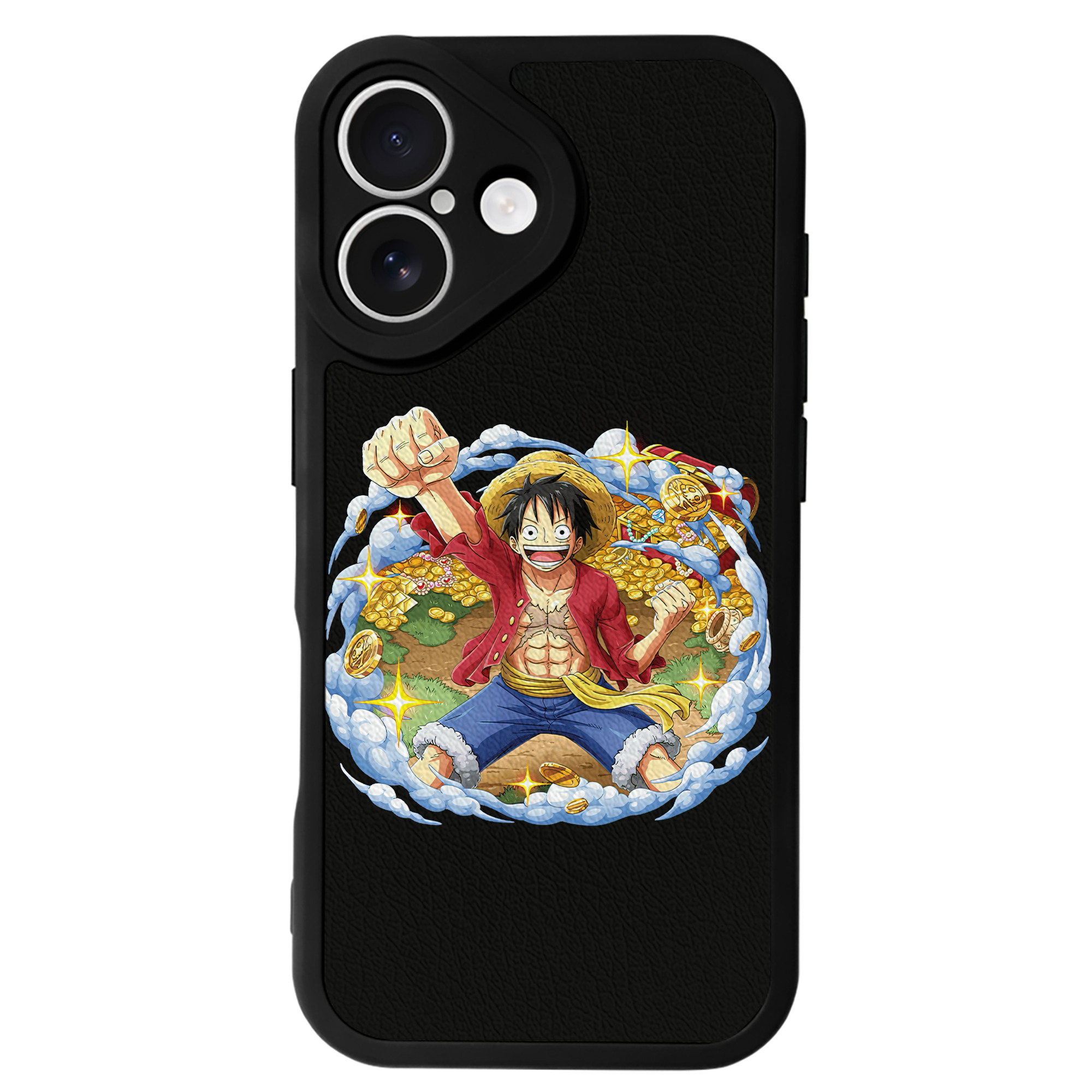 （画像用） ワンピース モンキー・D・ルフィ ONE PIECE Monkey D. Luffy 【iPhone 16シリーズ対応】シリコンスマホケース（レザー調） 材質：シリコン